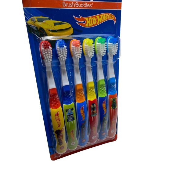 Hot Wheels Soft Toothbrush 6 Pack Kids Toothbrushes Cars Hotwheels Race Cars - Picture 2 of 5